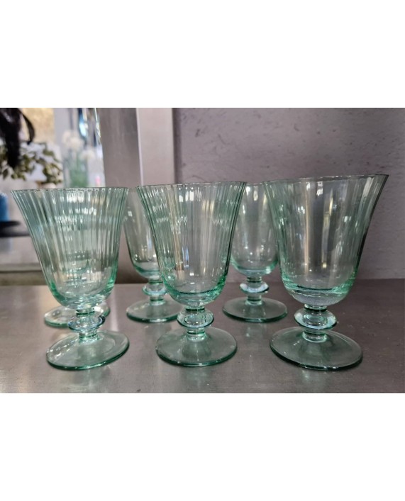 Vyno taurės "Ribbed Mint" 6vnt.